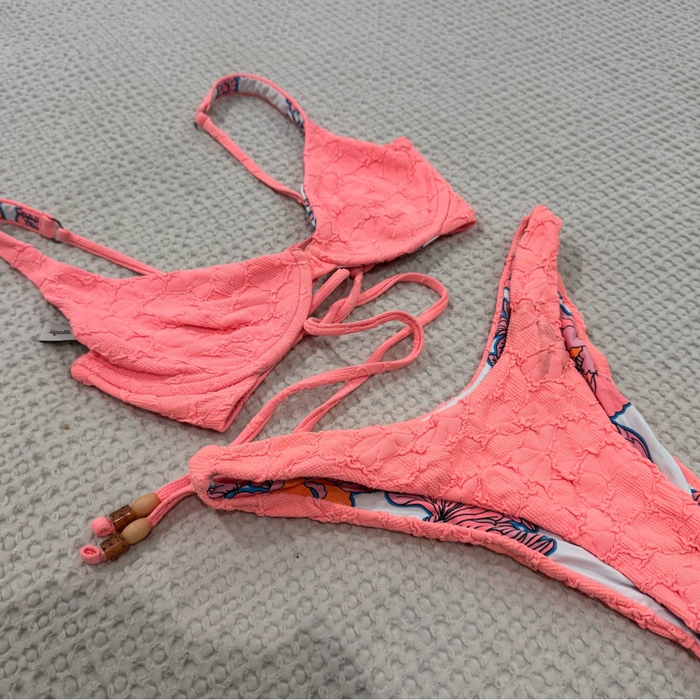 Maaji Pink Textured Bikini Set